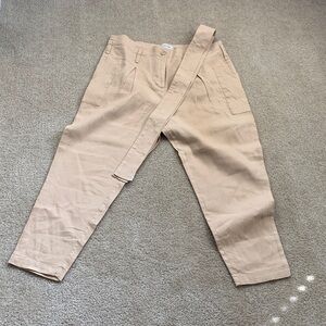 Women's Calvin Klein Light Beige Waist-Tie Utility Pants